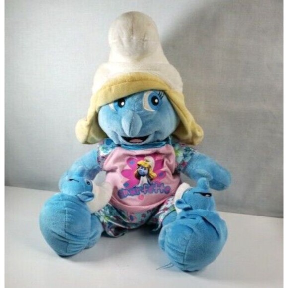 Build-A-Bear BAB Smurfette BAB Smurfette Plush With Pajamas & Smurf Slippers - Picture 3 of 16